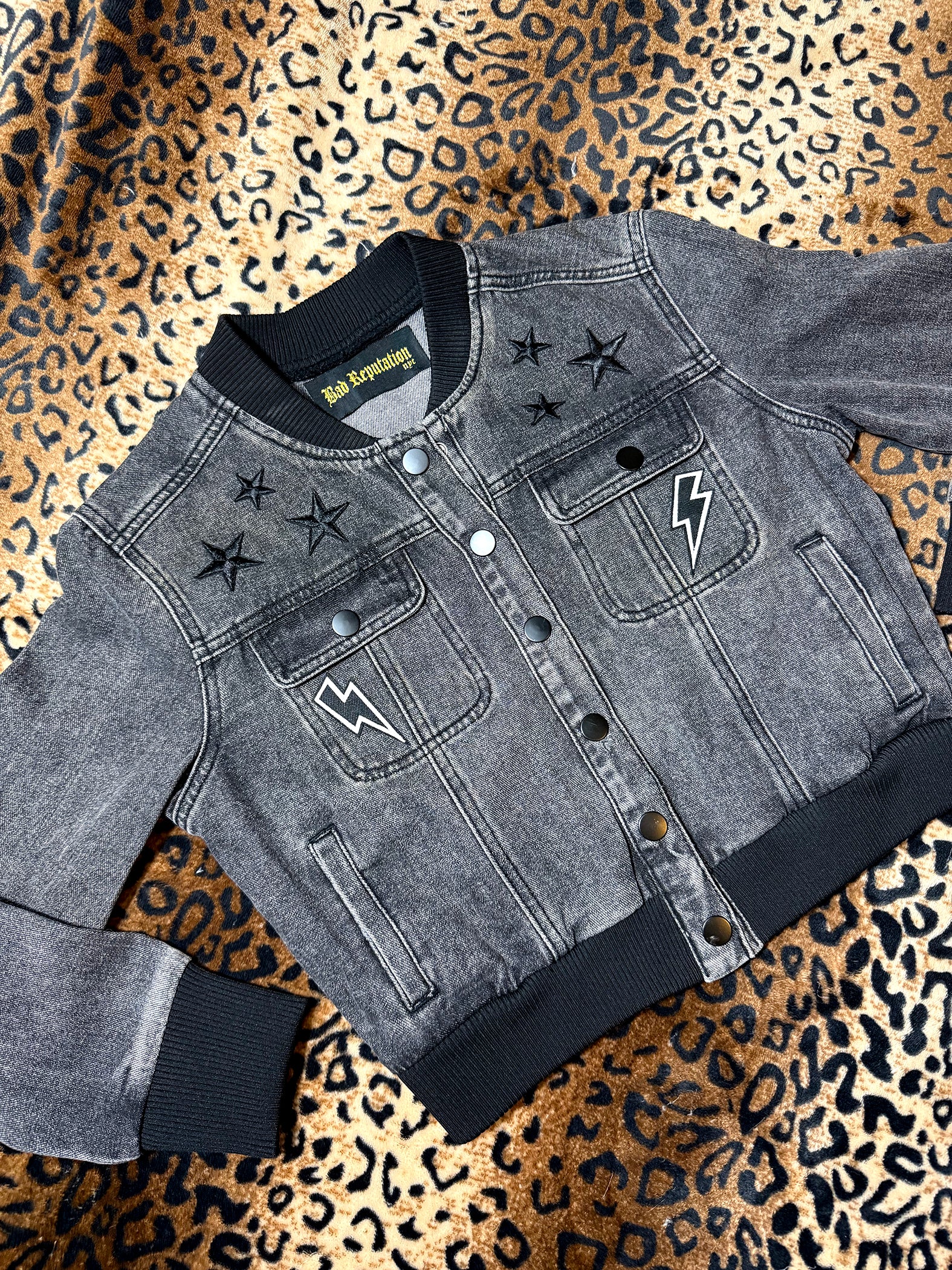 Death's Head Denim Bomber Jacket