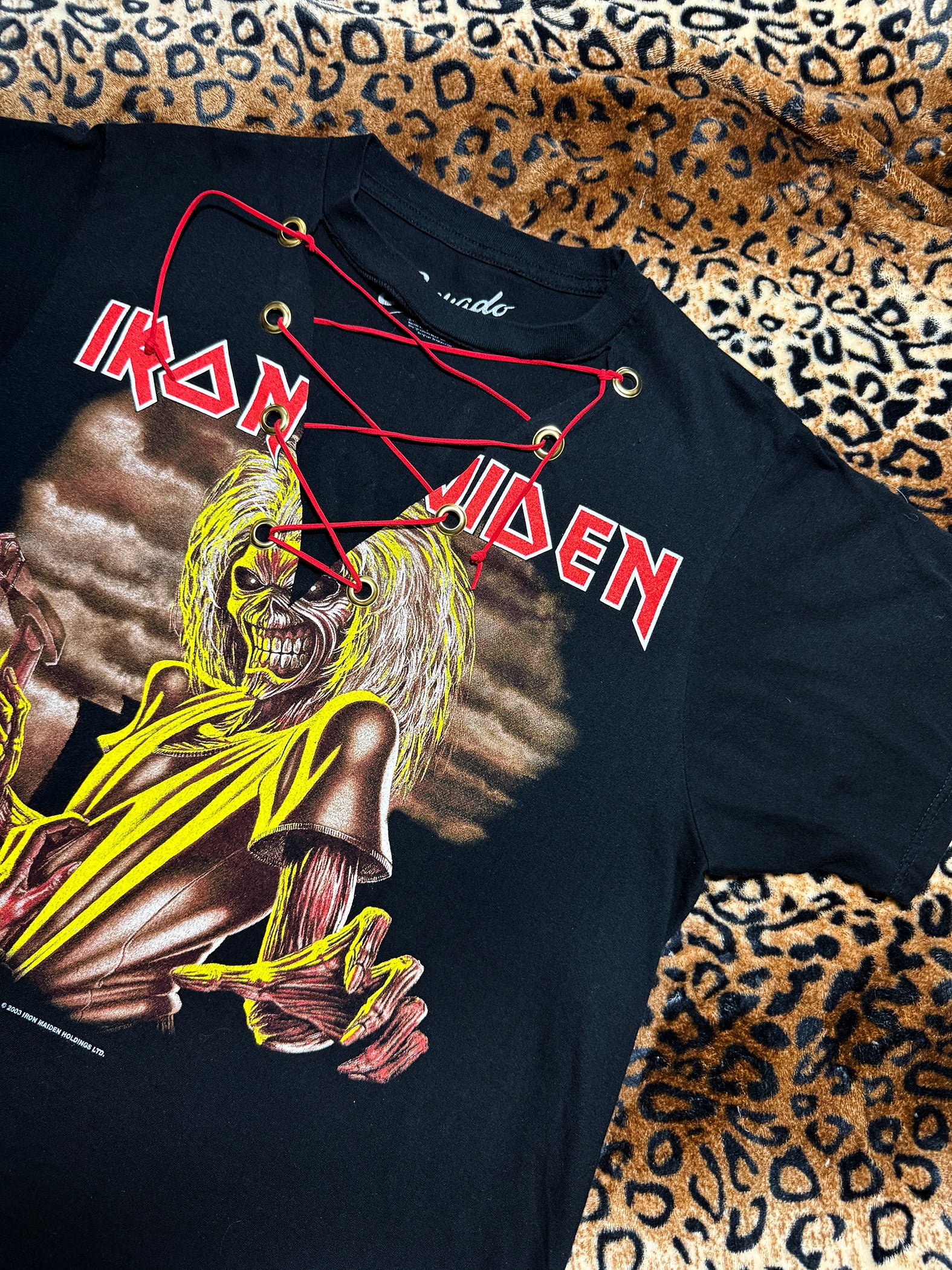 Iron Maiden Corset Laced T Shirt