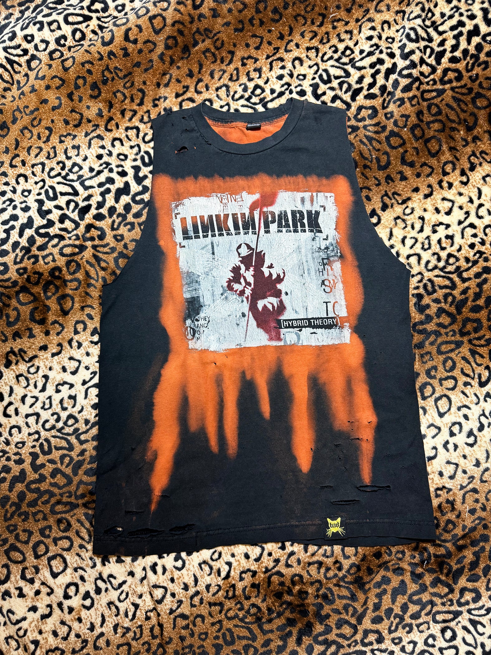 Linkin Park Distressed Bleach Dye Muscle Tank