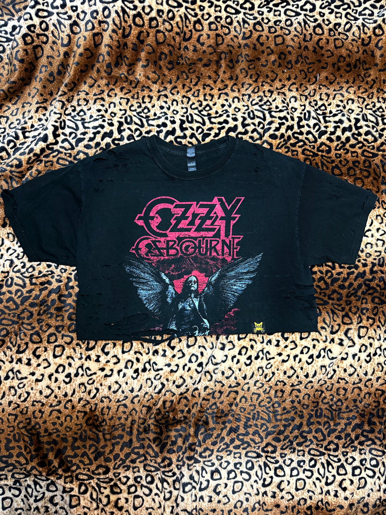Ozzy Distressed Crop T Shirt