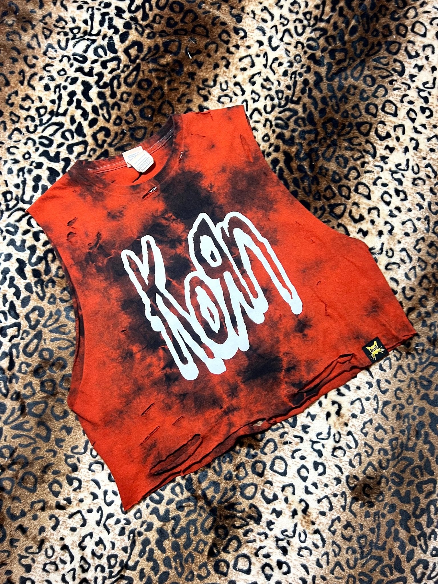 Korn Distressed Red Dye Crop Tank | Bad Reputation NYC