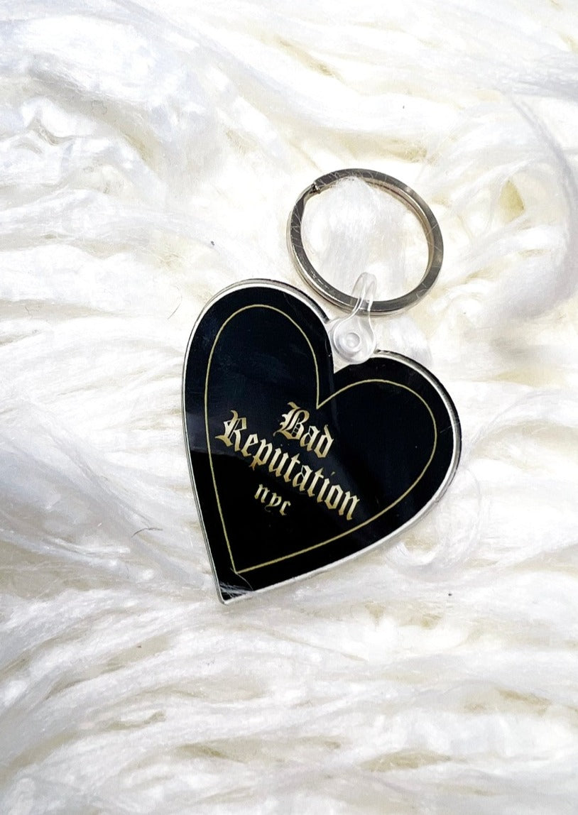 Bad Reputation Black Heart Keychain Bad Reputation NYC