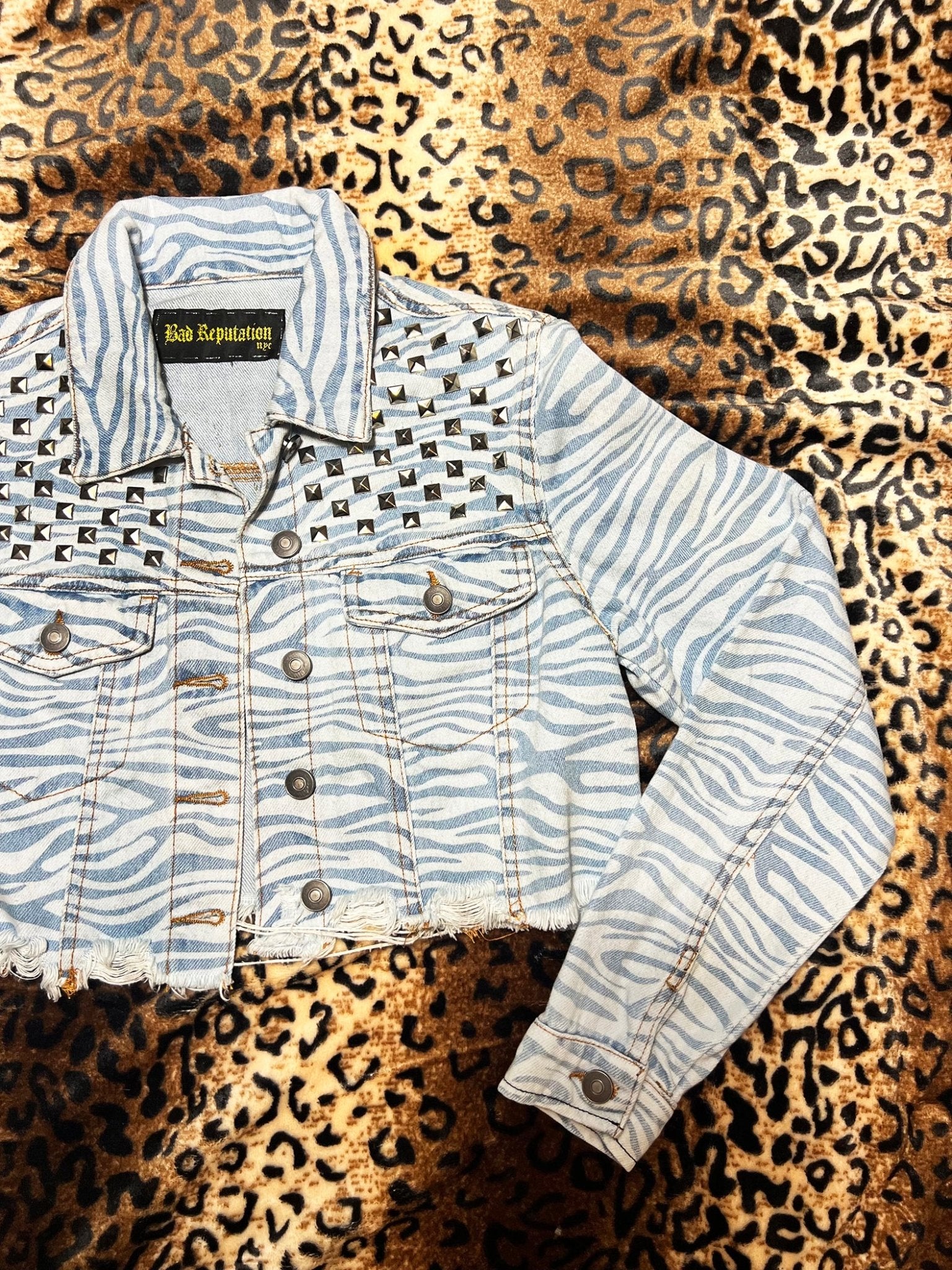 Rock N Roll Zebra Print Studded Crop Jacket | Bad Reputation NYC