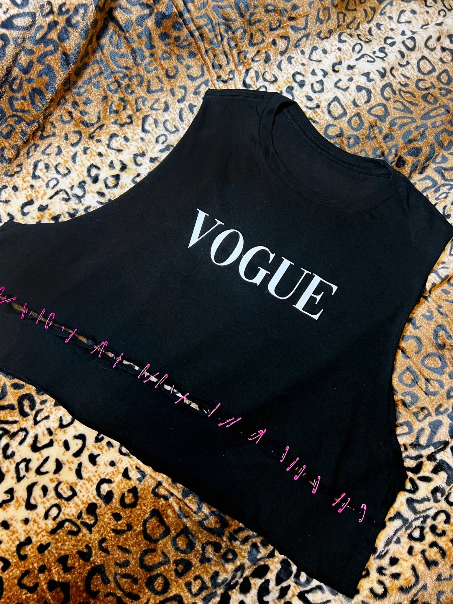 Vogue Crop Tank With Pink Detail | Bad Reputation NYC