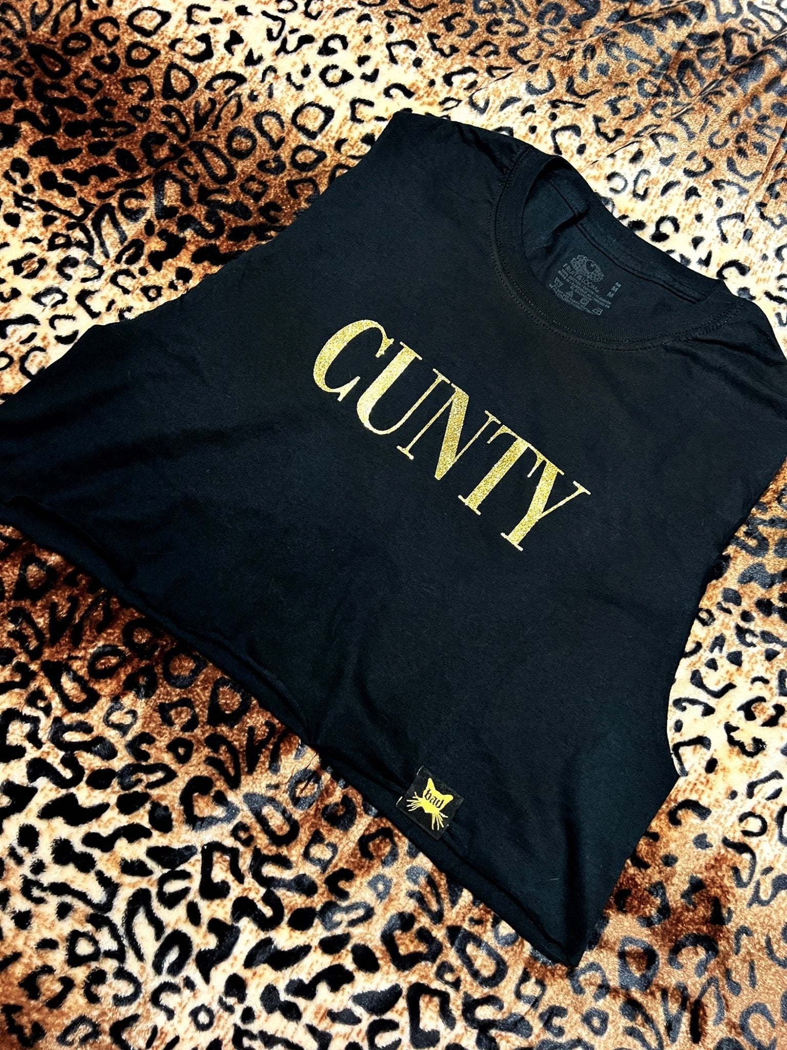 Cunty Black and Gold Glitter Crop Muscle Tank | Bad Reputation NYC