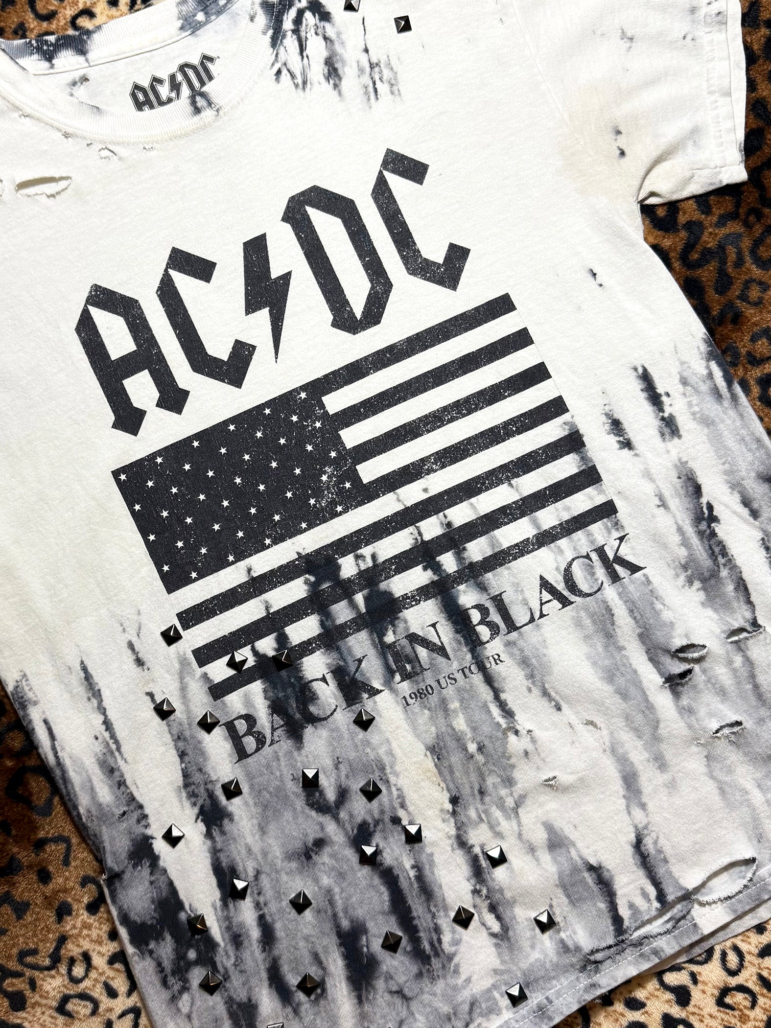 ACDC Studded Tie Dye T Shirt