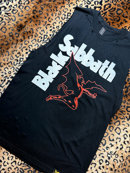 Black Sabbath Distressed Muscle Tank
