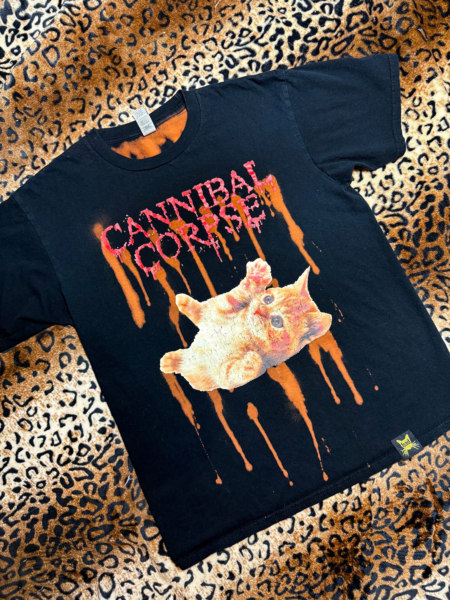 Cannibal Corpse Kitty Cat Bleach Dye T Shirt