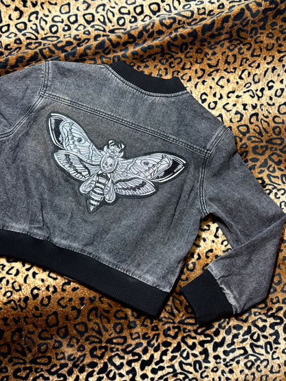 Death's Head Denim Bomber Jacket