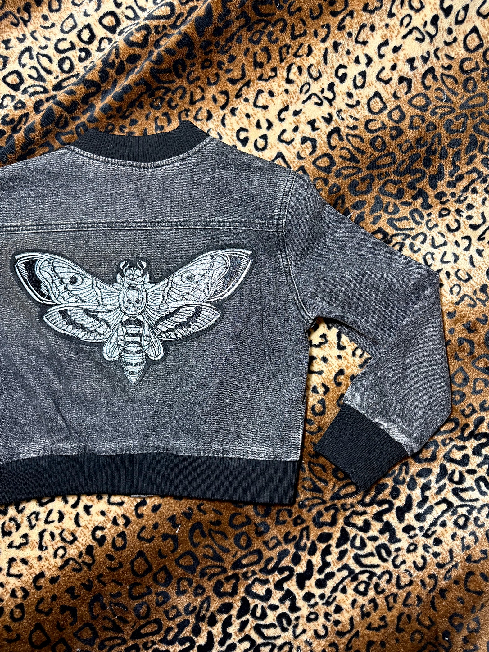 Death's Head Denim Bomber Jacket