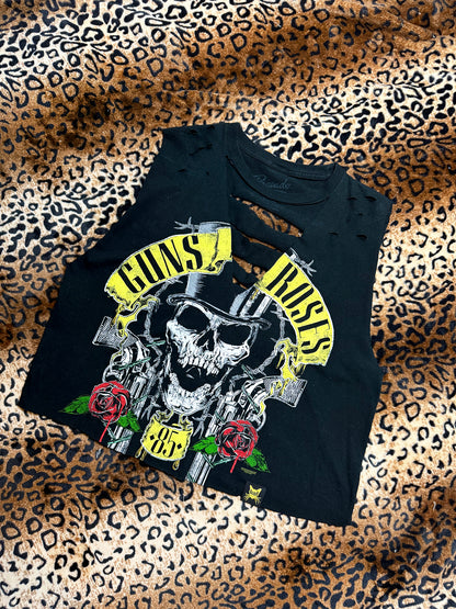 Guns N Roses Distressed Deep V Muscle Tank