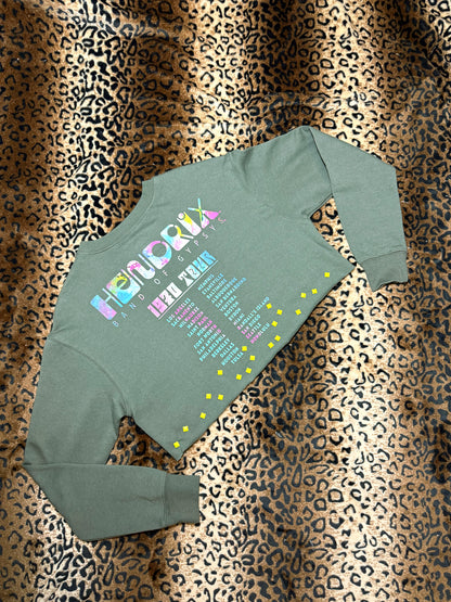 Hendrix Neon Studded Crop Sweatshirt