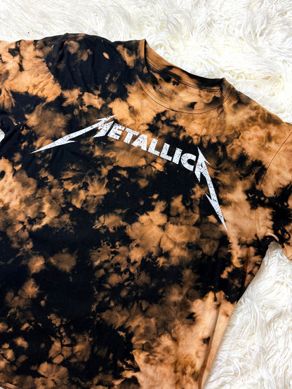 Metallica All Over Bleach Dye T Shirt