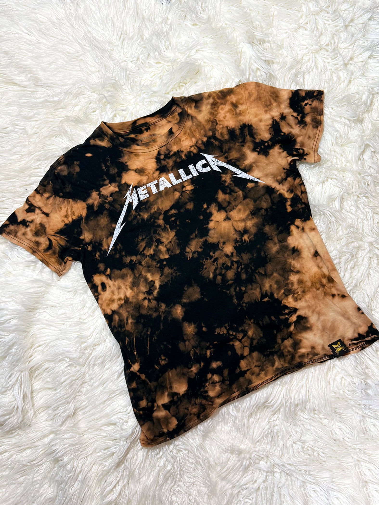 Metallica All Over Bleach Dye T Shirt