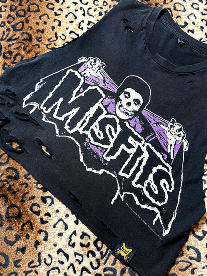 Misfits Distressed Crop Muscle Tank