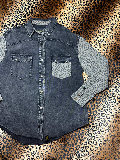 Misfits Leopard Denim Shacket