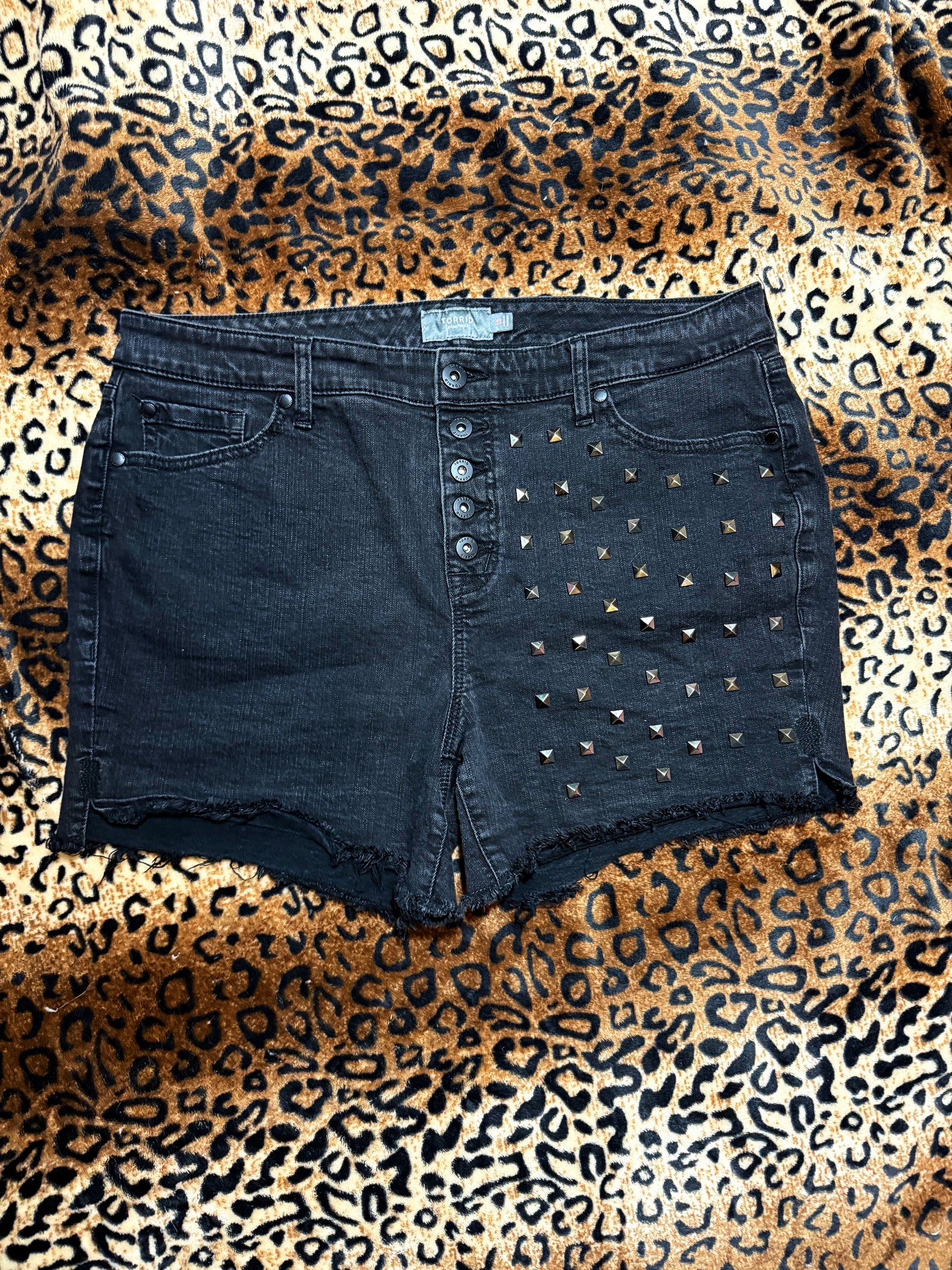 MothMan Studded Denim Shorts