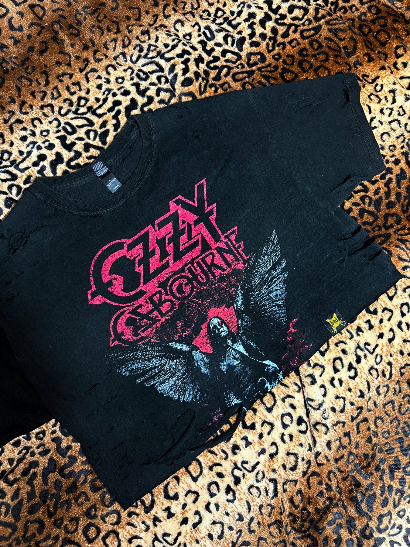 Ozzy Distressed Crop T Shirt