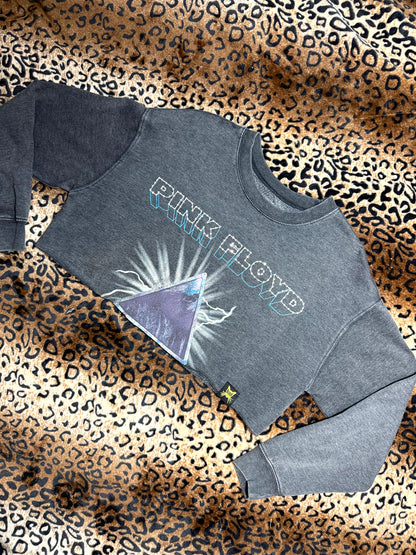 Pink Floyd Rhinestone Crop Sweatshirt