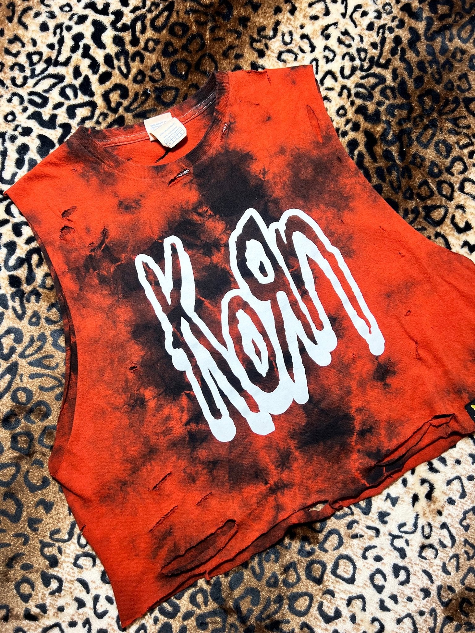 Korn Distressed Red Dye Crop Tank | Bad Reputation NYC