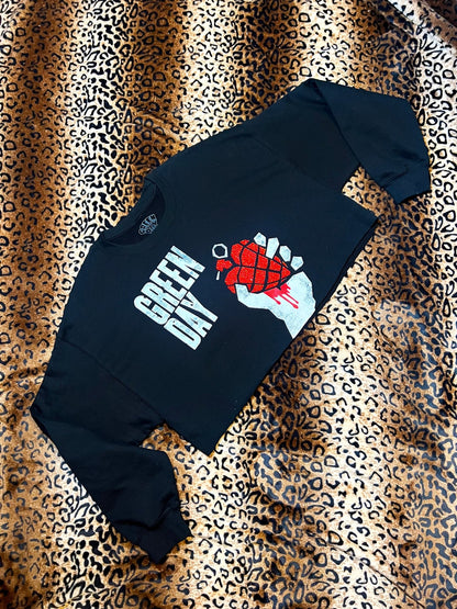 Green Day Bleeding Heart Crop Sweatshirt | Bad Reputation NYC