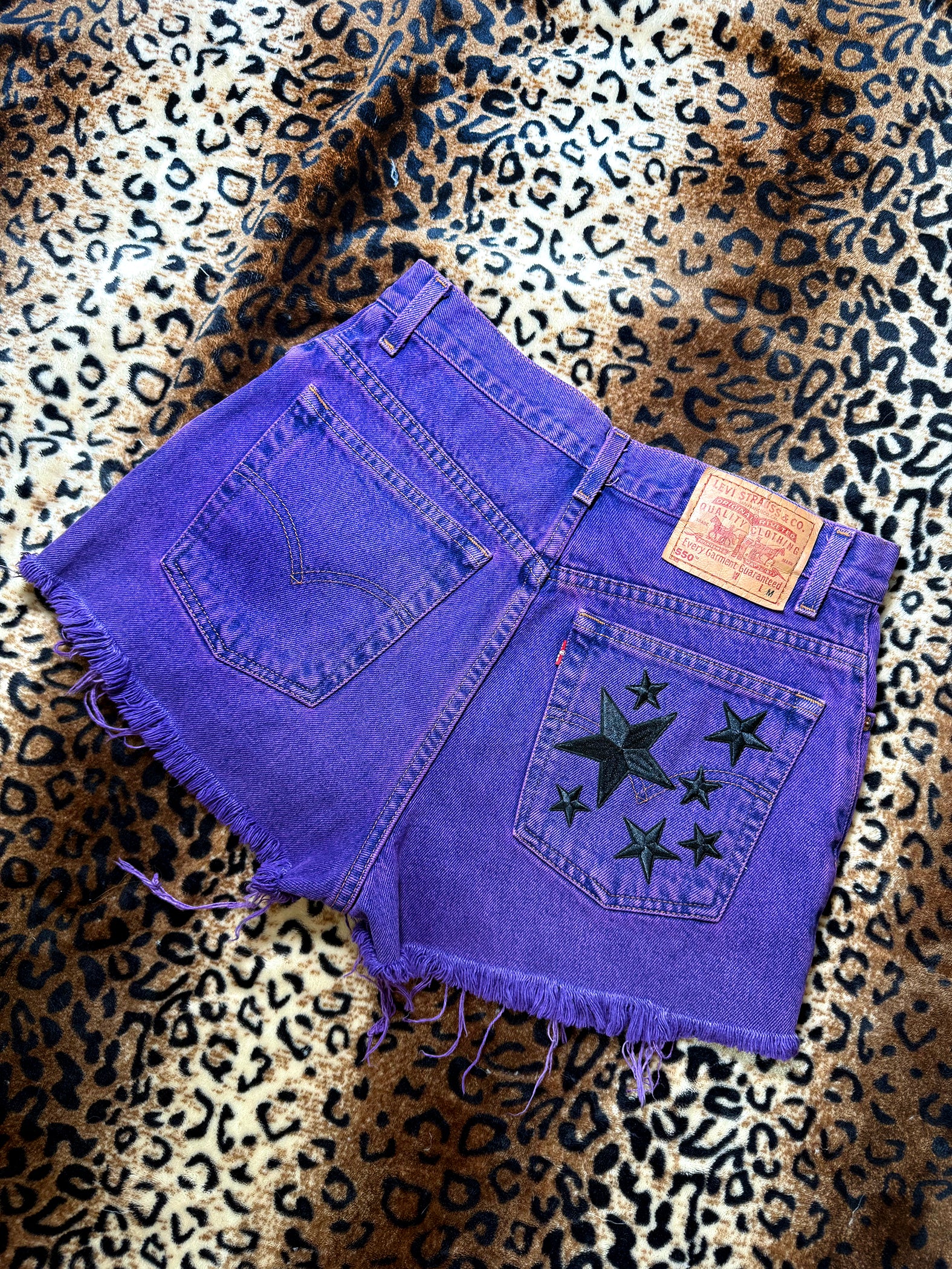Purple Denim Rockstar Shorts