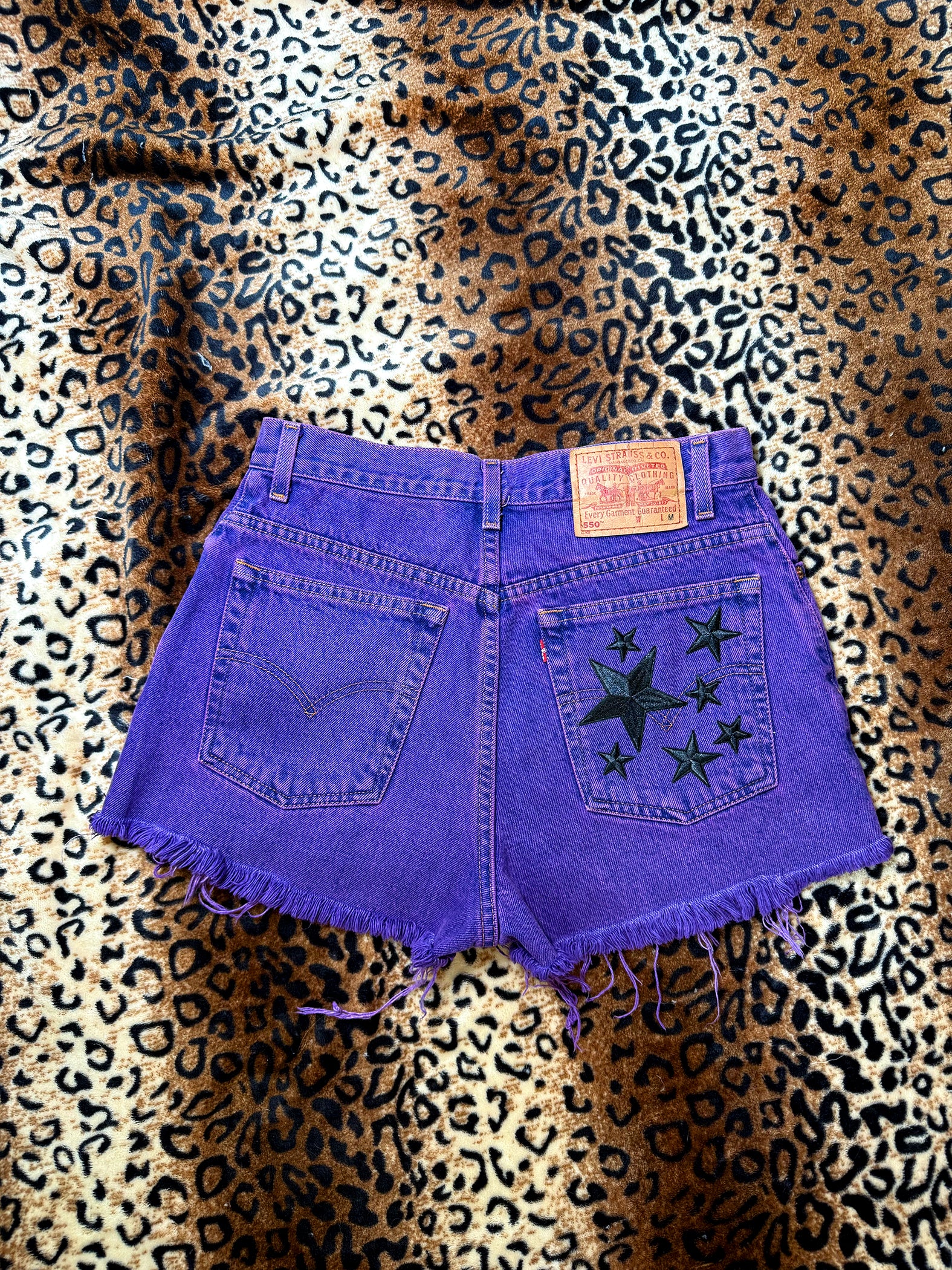 Purple Denim Rockstar Shorts