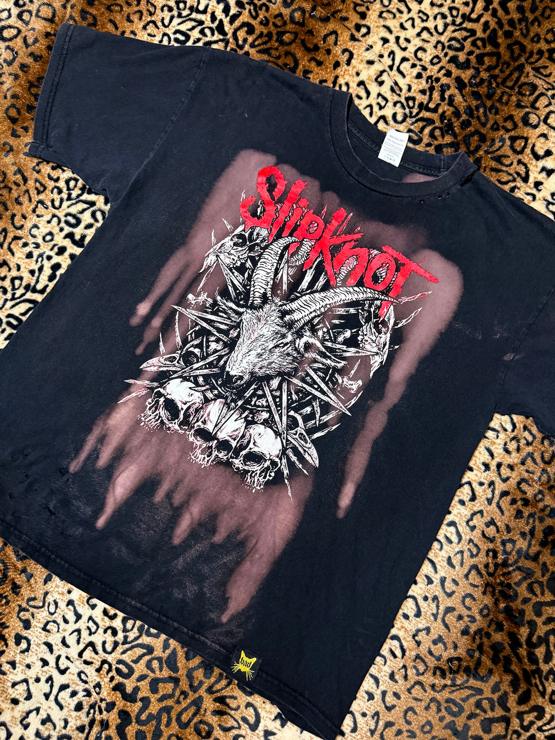Slipknot Distressed Bleach Dye T Shirt