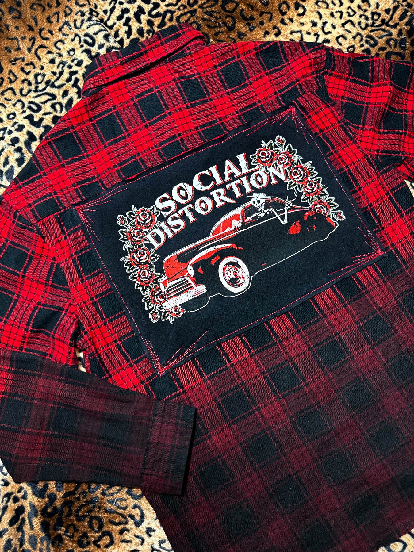 Social Distortion Red Ombre Flannel