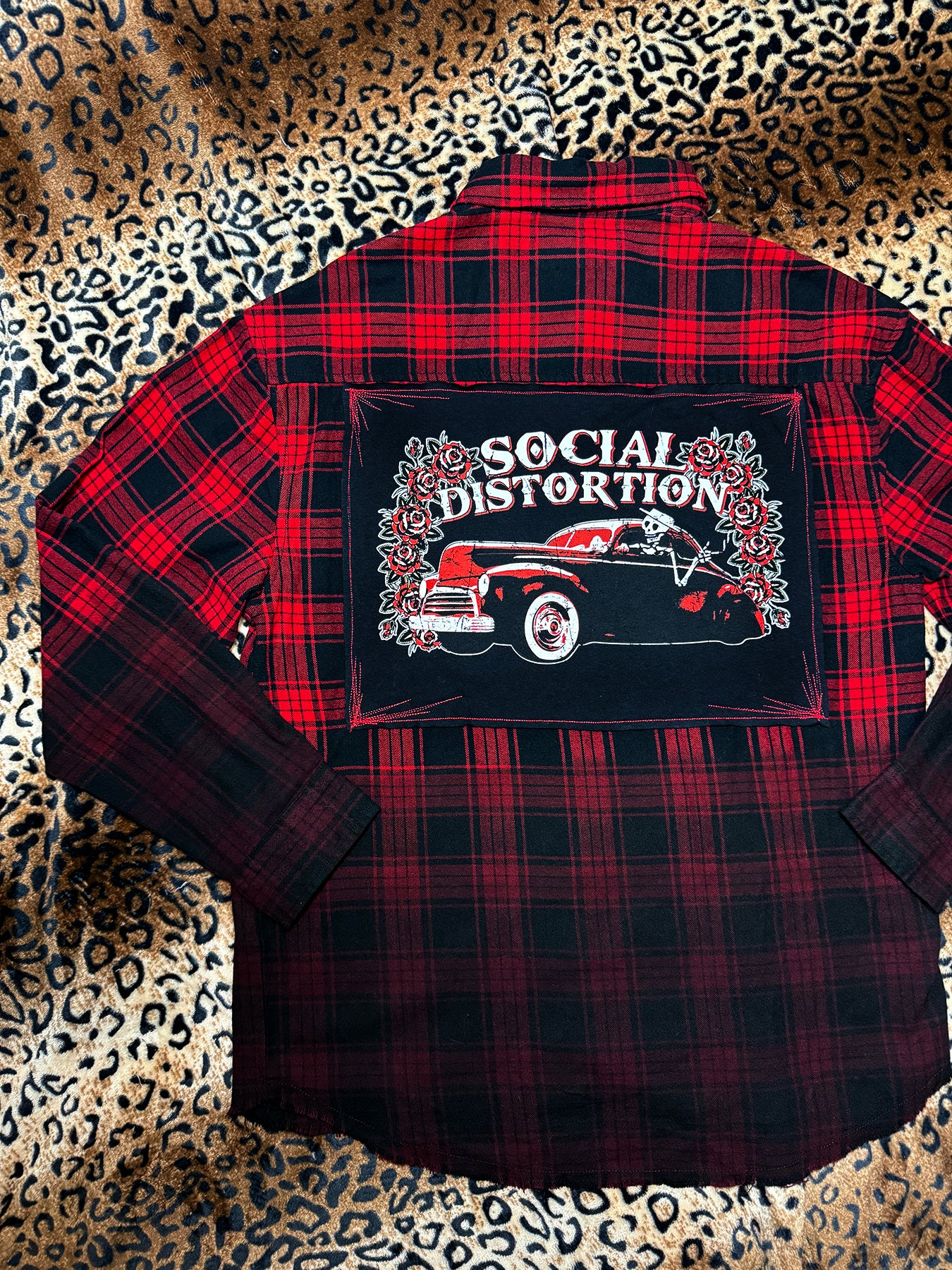 Social Distortion Red Ombre Flannel