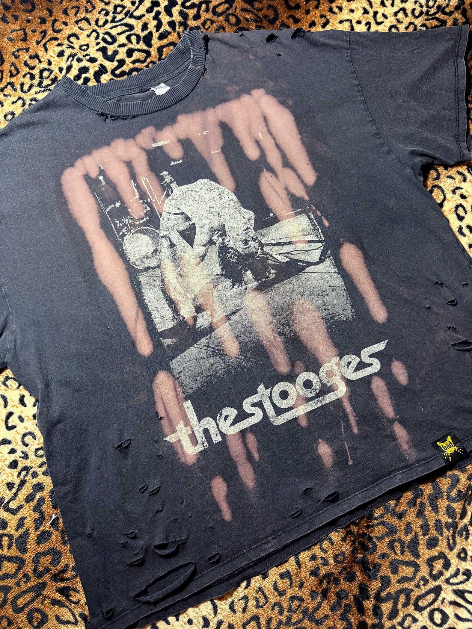 The Stooges Distressed Bleach Dye T Shirt