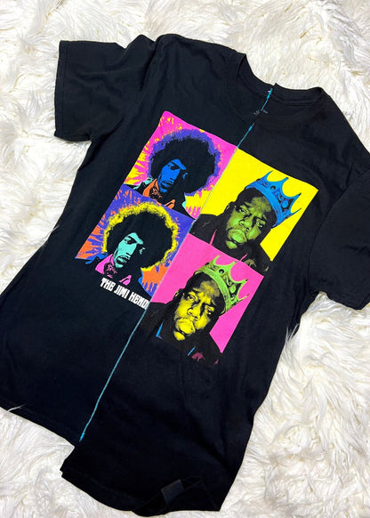 black t shirt on white furry background