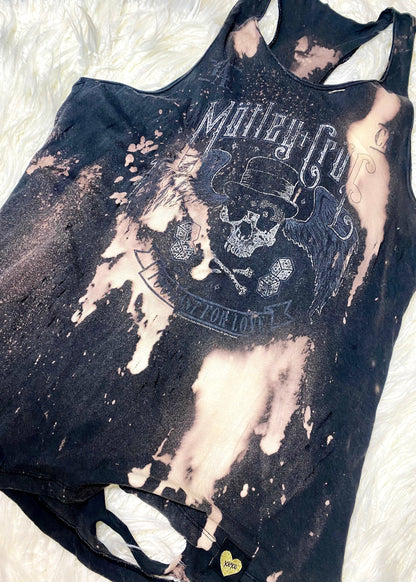 Motley Crue "Too Fast For Love" Distressed Bleach Dye Tank Bad Reputation NYC