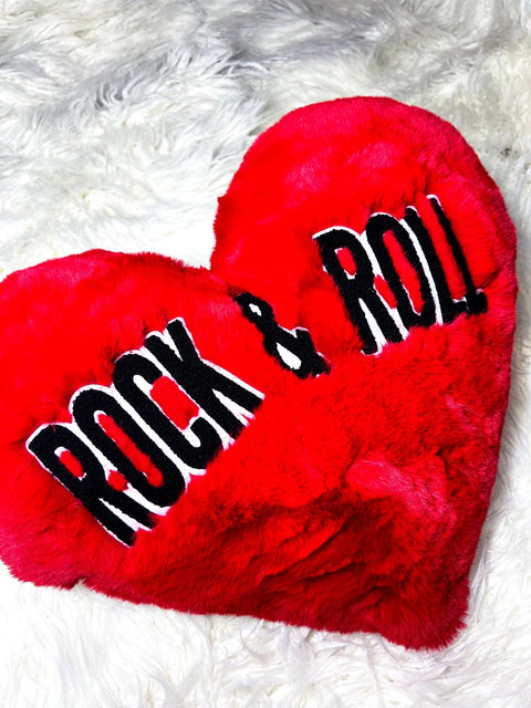 I Love Rock N Roll Heart Throw Pillow | Bad Reputation NYC