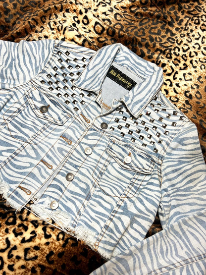 Rock N Roll Zebra Print Studded Crop Jacket | Bad Reputation NYC