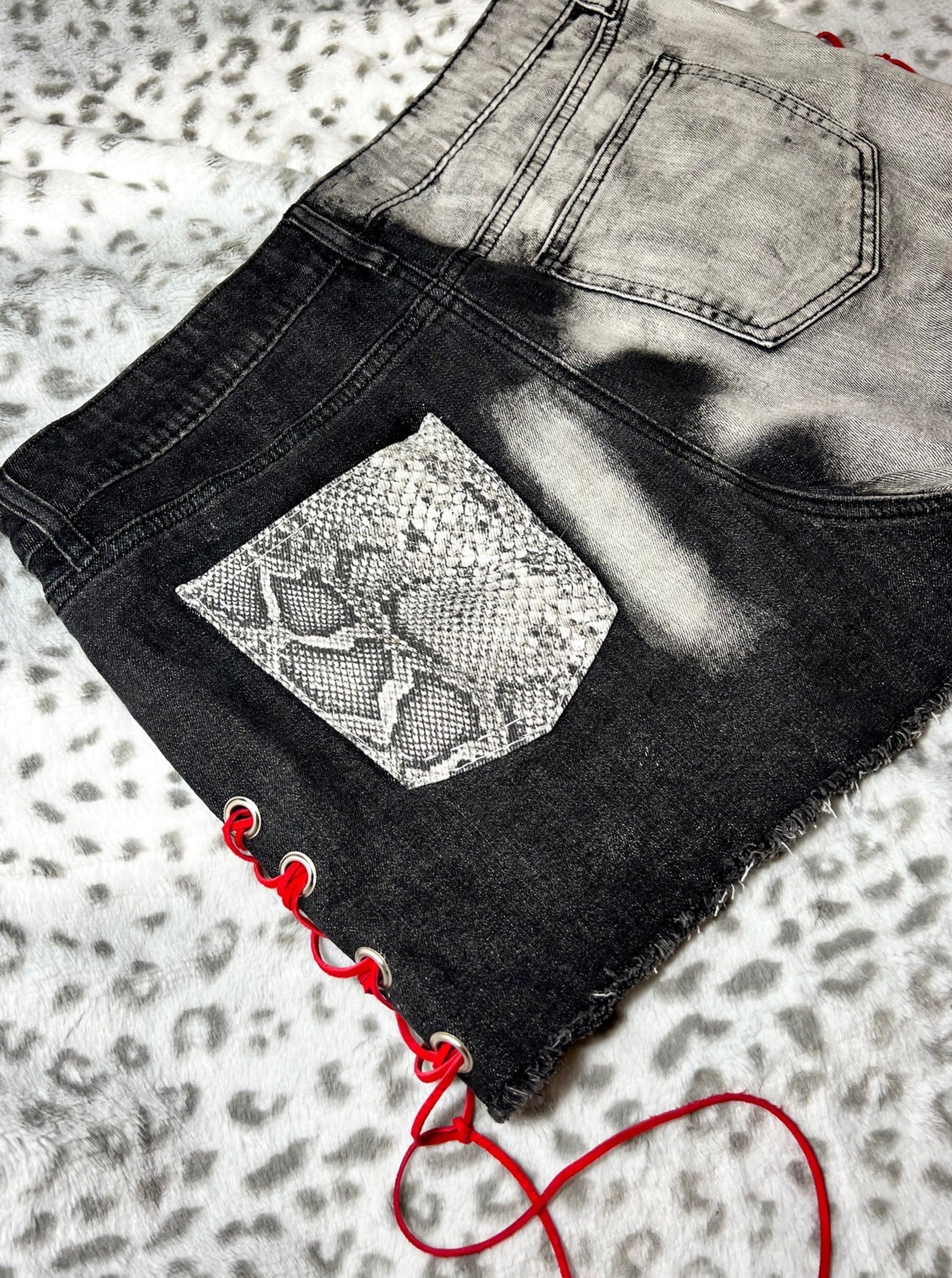 Leather Laced Denim Shorts | Bad Reputation NYC