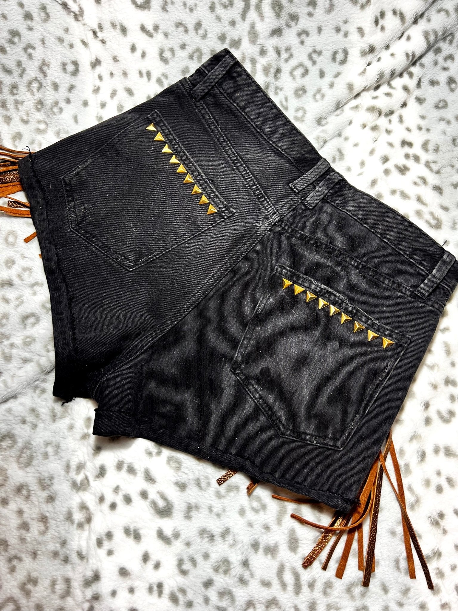 Gold Fringe Denim Shorts | Bad Reputation NYC