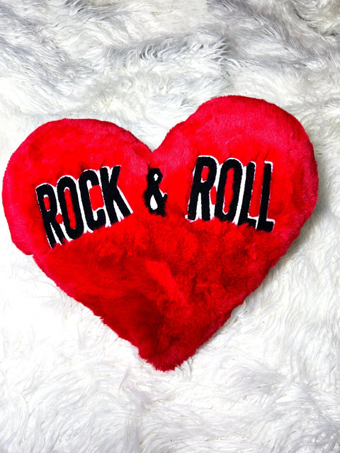 I Love Rock N Roll Heart Throw Pillow | Bad Reputation NYC