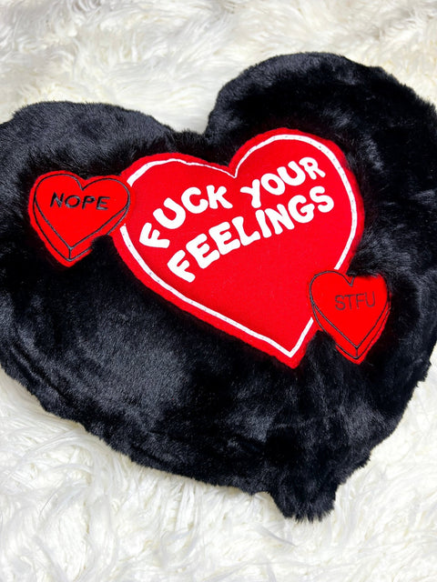 F Your Feelings Heart Throw Pillow | Bad Reputation NYC