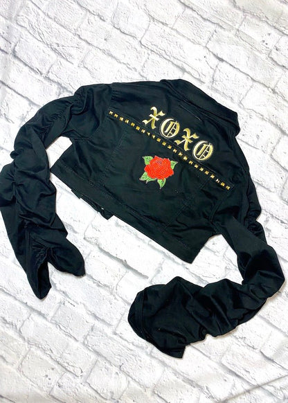 XO Studded Flare Sleeve Crop Jacket | Bad Reputation NYC