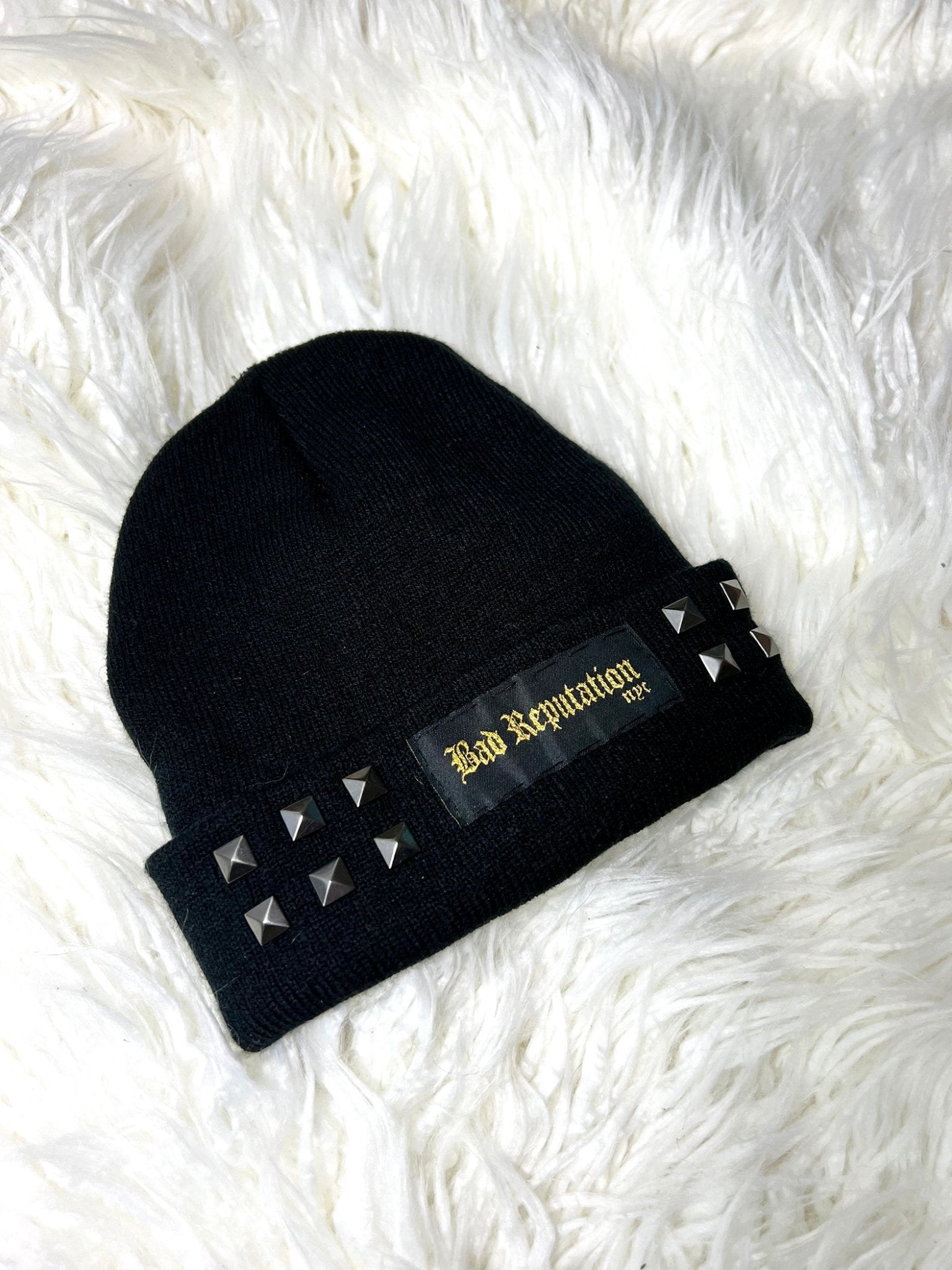 Bad Reputation Studded Black Beanie | Bad Reputation NYC
