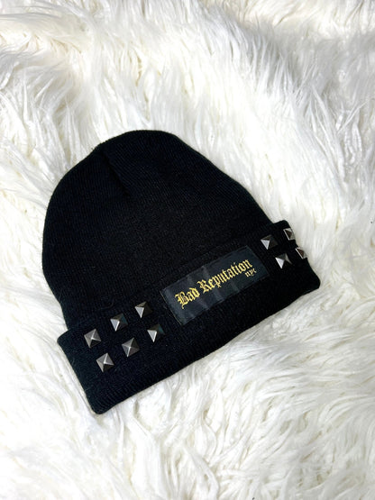 Bad Reputation Studded Black Beanie | Bad Reputation NYC