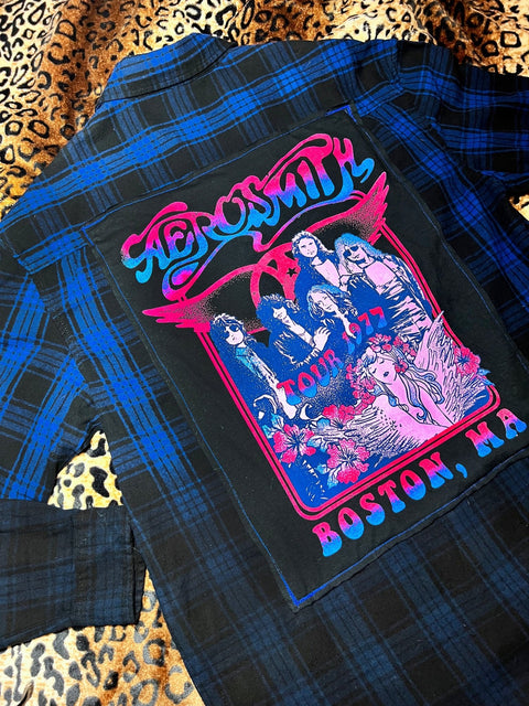 Aerosmith Blue Ombre Flannel | Bad Reputation NYC