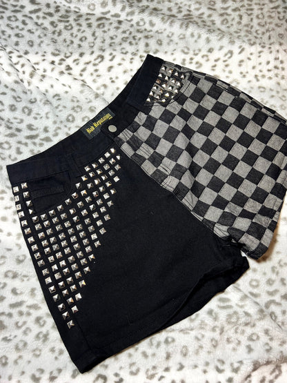 Checkerboard Studded Shorts | Bad Reputation NYC