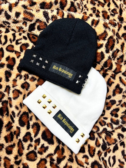 Bad Reputation Studded Burgundy Beanie | Bad Reputation NYC