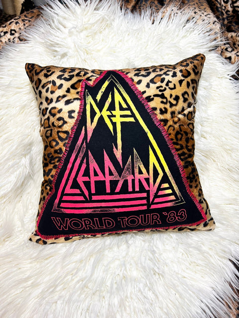 Def Leppard Furry Leopard Throw Pillow | Bad Reputation NYC